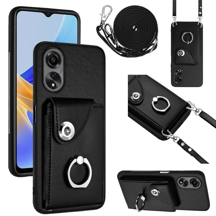 Organ Card Bag Ring Holder Phone Case with Long Lanyard, For OPPO Reno11 Pro Global, For OPPO A58/A58x/A1x/A2x, For OPPO A38 4G / A18 4G Global, For OPPO A58 4G Global