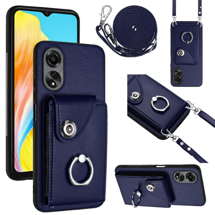 Organ Card Bag Ring Holder Phone Case with Long Lanyard, For OPPO Reno11 Pro Global, For OPPO A58/A58x/A1x/A2x, For OPPO A38 4G / A18 4G Global, For OPPO A58 4G Global