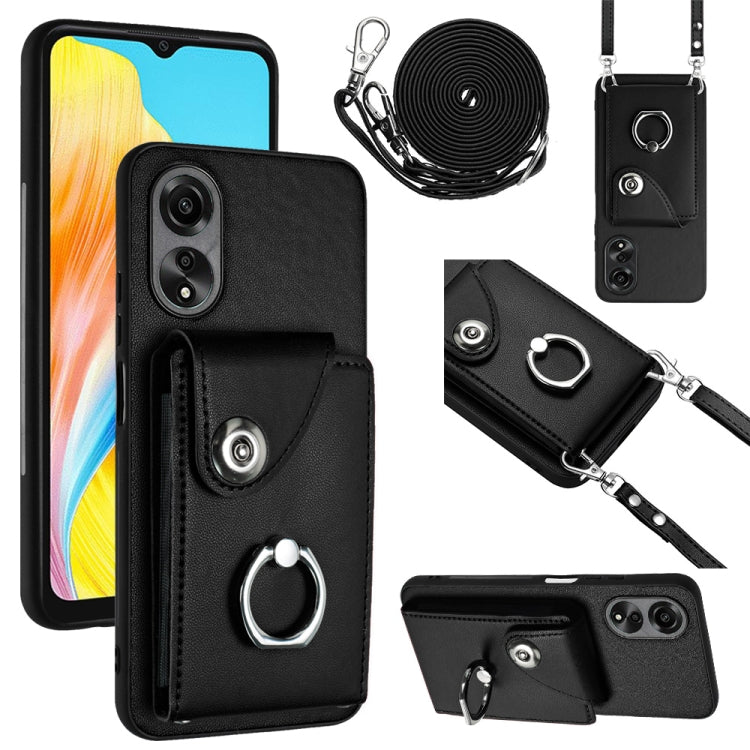 Organ Card Bag Ring Holder Phone Case with Long Lanyard, For OPPO Reno11 Pro Global, For OPPO A58/A58x/A1x/A2x, For OPPO A38 4G / A18 4G Global, For OPPO A58 4G Global