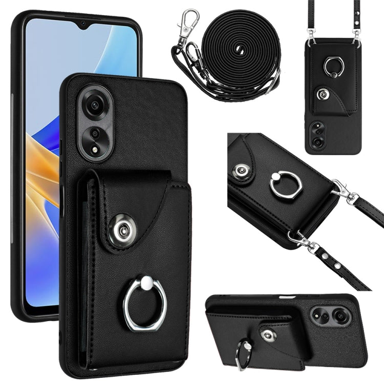 Organ Card Bag Ring Holder Phone Case with Long Lanyard, For OPPO Reno11 Pro Global, For OPPO A58/A58x/A1x/A2x, For OPPO A38 4G / A18 4G Global, For OPPO A58 4G Global