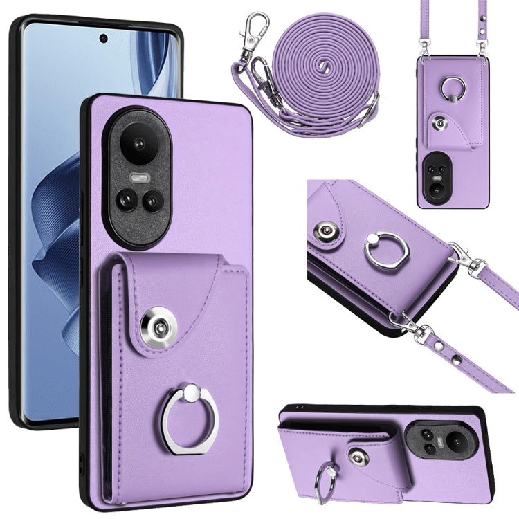 Organ Card Bag Ring Holder Phone Case with Long Lanyard, For OPPO Reno10/Reno10 Pro 5G Global, For OPPO A78 4G Global, For OPPO A17 Global, For OPPO A79 5G Global