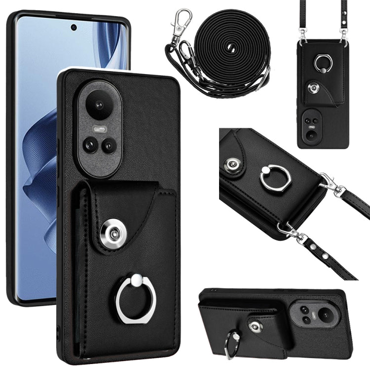 Organ Card Bag Ring Holder Phone Case with Long Lanyard, For OPPO Reno10/Reno10 Pro 5G Global, For OPPO A78 4G Global, For OPPO A17 Global, For OPPO A79 5G Global