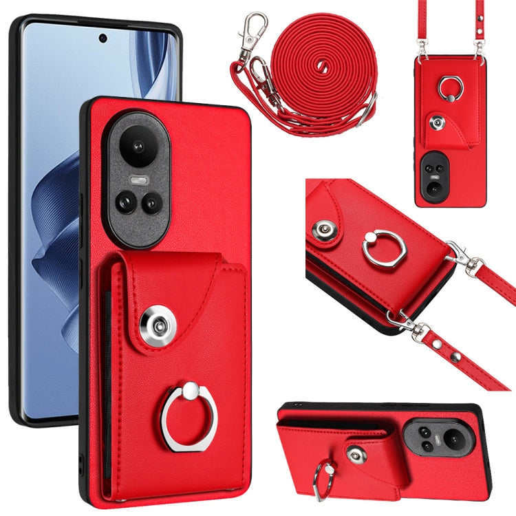 Organ Card Bag Ring Holder Phone Case with Long Lanyard, For OPPO Reno10/Reno10 Pro 5G Global, For OPPO A78 4G Global, For OPPO A17 Global, For OPPO A79 5G Global