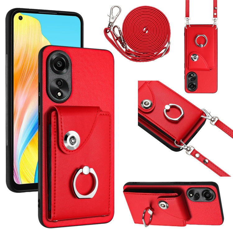 Organ Card Bag Ring Holder Phone Case with Long Lanyard, For OPPO Reno10/Reno10 Pro 5G Global, For OPPO A78 4G Global, For OPPO A17 Global, For OPPO A79 5G Global