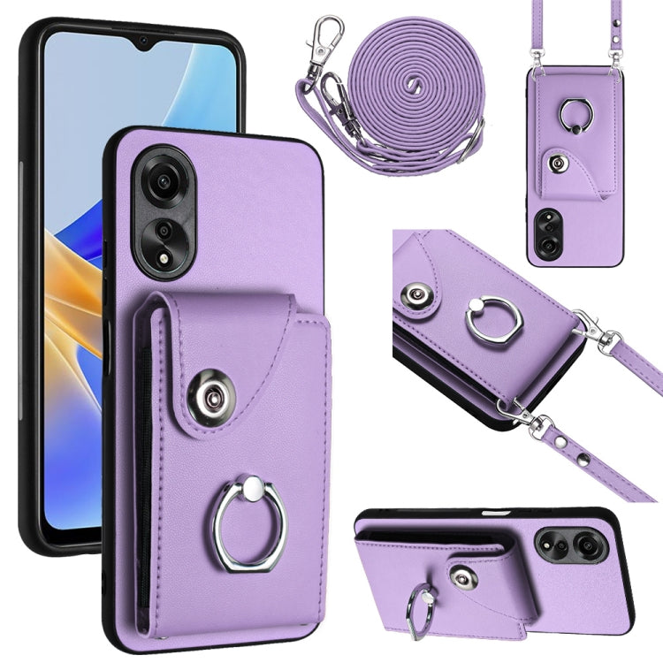 Organ Card Bag Ring Holder Phone Case with Long Lanyard, For OPPO Reno10/Reno10 Pro 5G Global, For OPPO A78 4G Global, For OPPO A17 Global, For OPPO A79 5G Global