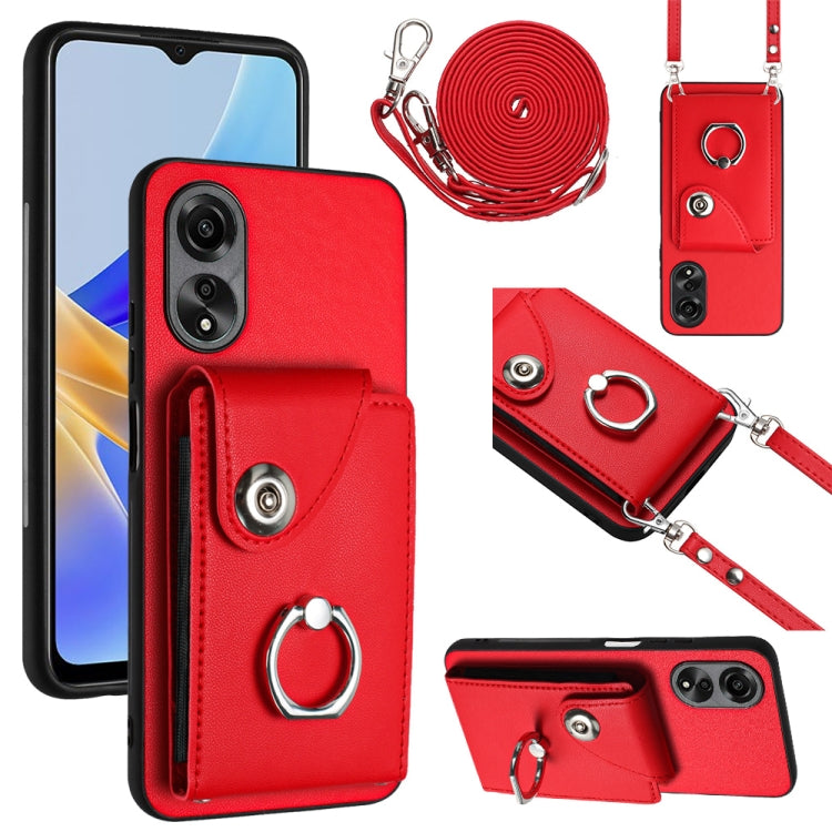 Organ Card Bag Ring Holder Phone Case with Long Lanyard, For OPPO Reno10/Reno10 Pro 5G Global, For OPPO A78 4G Global, For OPPO A17 Global, For OPPO A79 5G Global