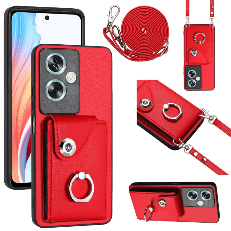 Organ Card Bag Ring Holder Phone Case with Long Lanyard, For OPPO Reno10/Reno10 Pro 5G Global, For OPPO A78 4G Global, For OPPO A17 Global, For OPPO A79 5G Global