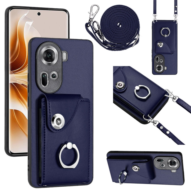 Organ Card Bag Ring Holder Phone Case with Long Lanyard, For OPPO A3 Pro 5G, For OPPO F25 Pro 5G India, For OPPO Reno11 F Thai Version, For OPPO Reno11 Global