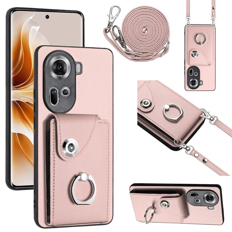Organ Card Bag Ring Holder Phone Case with Long Lanyard, For OPPO A3 Pro 5G, For OPPO F25 Pro 5G India, For OPPO Reno11 F Thai Version, For OPPO Reno11 Global