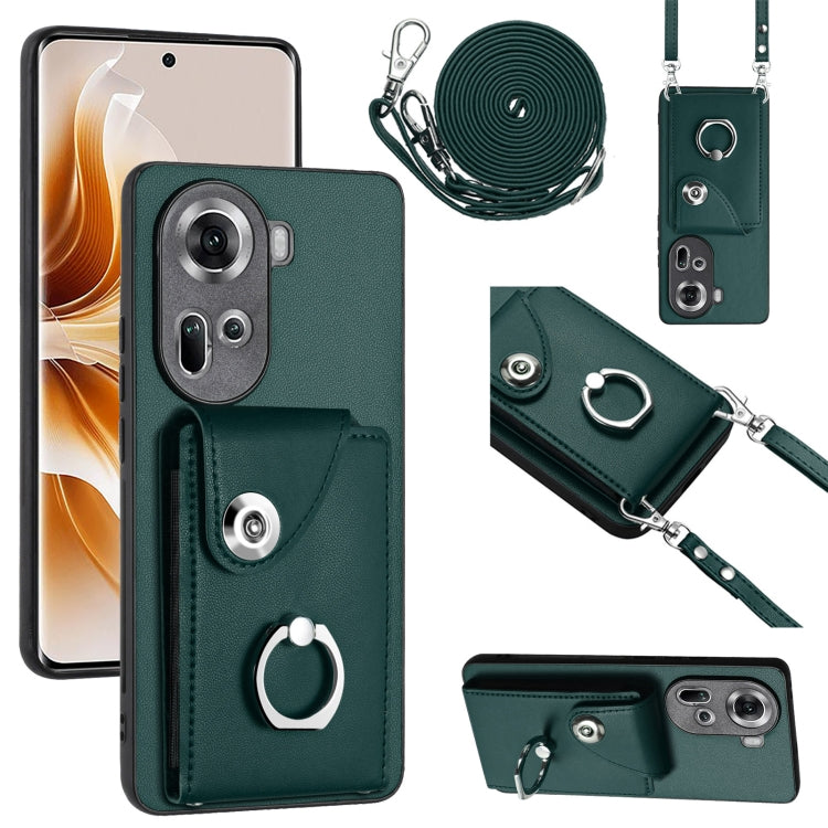 Organ Card Bag Ring Holder Phone Case with Long Lanyard, For OPPO A3 Pro 5G, For OPPO F25 Pro 5G India, For OPPO Reno11 F Thai Version, For OPPO Reno11 Global