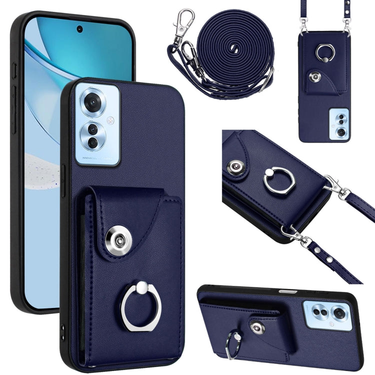 Organ Card Bag Ring Holder Phone Case with Long Lanyard, For OPPO A3 Pro 5G, For OPPO F25 Pro 5G India, For OPPO Reno11 F Thai Version, For OPPO Reno11 Global
