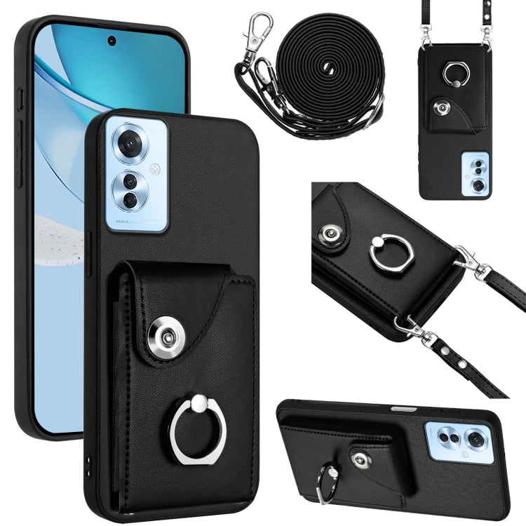 Organ Card Bag Ring Holder Phone Case with Long Lanyard, For OPPO A3 Pro 5G, For OPPO F25 Pro 5G India, For OPPO Reno11 F Thai Version, For OPPO Reno11 Global