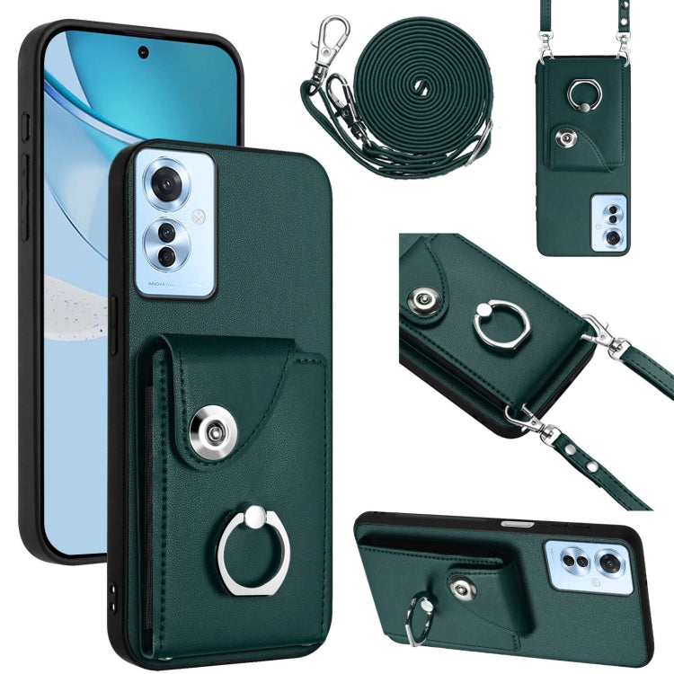Organ Card Bag Ring Holder Phone Case with Long Lanyard, For OPPO A3 Pro 5G, For OPPO F25 Pro 5G India, For OPPO Reno11 F Thai Version, For OPPO Reno11 Global