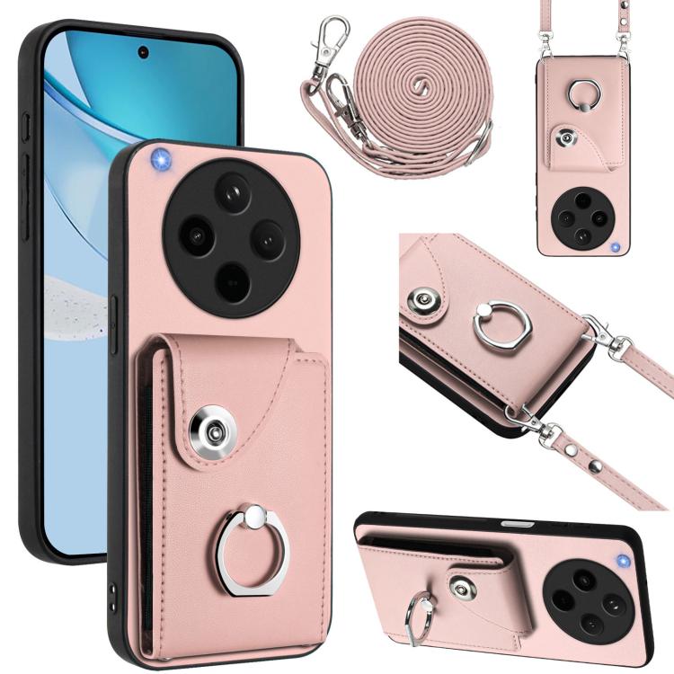 Organ Card Bag Ring Holder Phone Case with Long Lanyard, For OPPO A5 4G / F29 5G, For OPPO Find X8s+, For OPPO Find X8s, For OPPO Find X8 Ultra