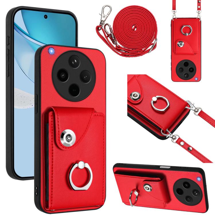 Organ Card Bag Ring Holder Phone Case with Long Lanyard, For OPPO A5 4G / F29 5G, For OPPO Find X8s+, For OPPO Find X8s, For OPPO Find X8 Ultra