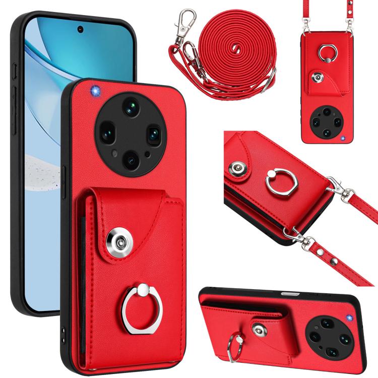 Organ Card Bag Ring Holder Phone Case with Long Lanyard, For OPPO A5 4G / F29 5G, For OPPO Find X8s+, For OPPO Find X8s, For OPPO Find X8 Ultra