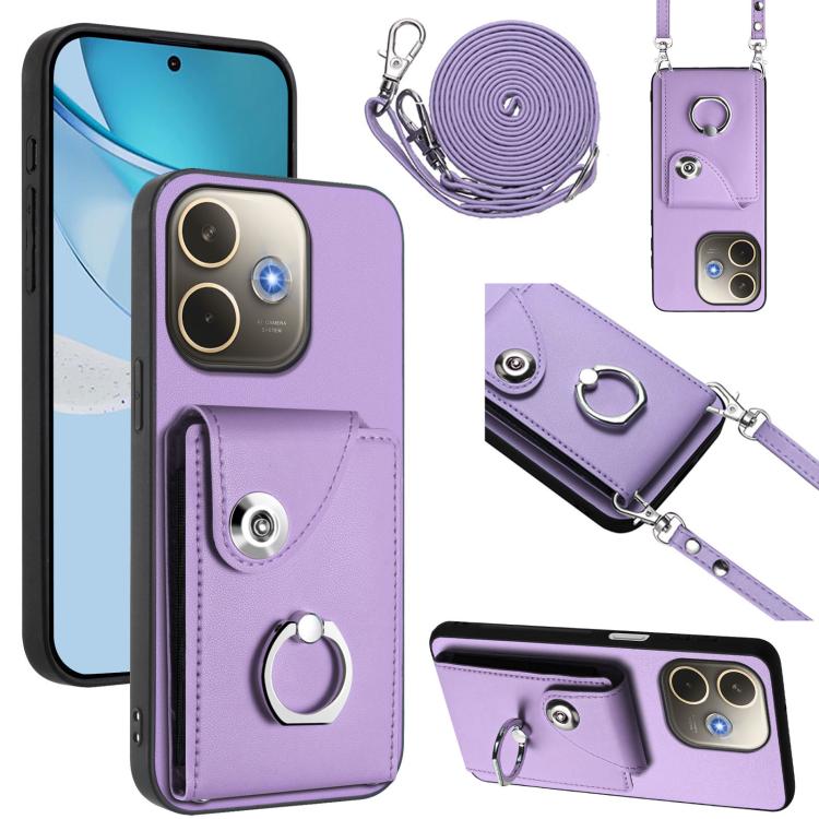 Organ Card Bag Ring Holder Phone Case with Long Lanyard, For OPPO A5 Energy / A5 Pro Global, For OPPO A3 Pro Global / A3 Energy, For OPPO Reno12 Pro Global, For OPPO Reno12 Global