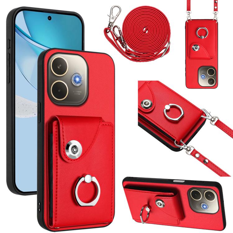 Organ Card Bag Ring Holder Phone Case with Long Lanyard, For OPPO A5 Energy / A5 Pro Global, For OPPO A3 Pro Global / A3 Energy, For OPPO Reno12 Pro Global, For OPPO Reno12 Global