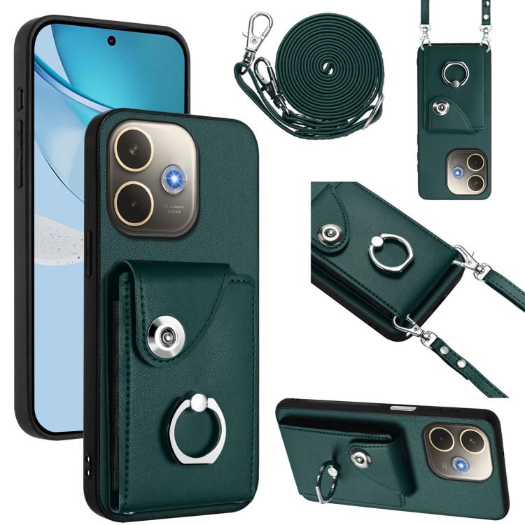 Organ Card Bag Ring Holder Phone Case with Long Lanyard, For OPPO A5 Energy / A5 Pro Global, For OPPO A3 Pro Global / A3 Energy, For OPPO Reno12 Pro Global, For OPPO Reno12 Global