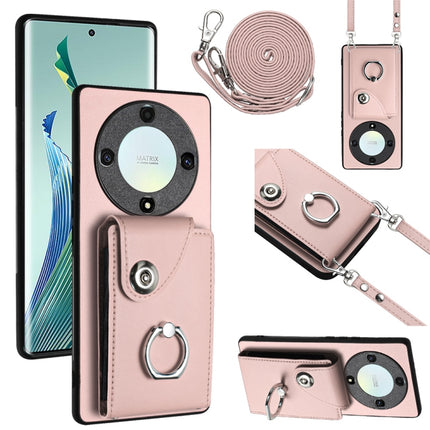 Organ Card Bag Ring Holder Phone Case with Long Lanyard, For Honor X9a / Magic5 Lite