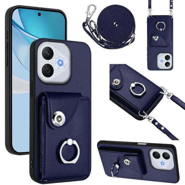 Organ Card Bag Ring Holder Phone Case with Long Lanyard, For Honor 400 Lite Global / X70i, For Honor X8c 4G, For Honor X60 Pro / X9c, For Honor X60 / X9c Smart