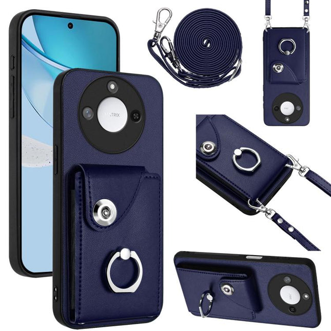Organ Card Bag Ring Holder Phone Case with Long Lanyard, For Honor 400 Lite Global / X70i, For Honor X8c 4G, For Honor X60 Pro / X9c, For Honor X60 / X9c Smart