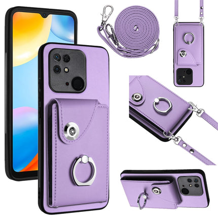 Organ Card Bag Ring Holder Phone Case with Long Lanyard, For Xiaomi Redmi 12C / 11A, For Xiaomi Redmi 10C