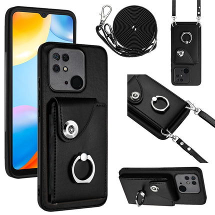 Organ Card Bag Ring Holder Phone Case with Long Lanyard, For Xiaomi Redmi 12C / 11A, For Xiaomi Redmi 10C