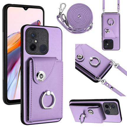 Organ Card Bag Ring Holder Phone Case with Long Lanyard, For Xiaomi Redmi 12C / 11A, For Xiaomi Redmi 10C