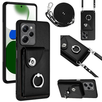 Organ Card Bag Ring Holder Phone Case with Long Lanyard, For Xiaomi Redmi Note 12 Pro+ 5G Global, For Xiaomi Redmi Note 12 Pro 5G Global, For Xiaomi Redmi Note 12 Pro Speed, For Xiaomi Redmi Note 12 5G Global