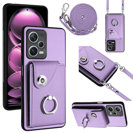 Organ Card Bag Ring Holder Phone Case with Long Lanyard, For Xiaomi Redmi Note 12 Pro+ 5G Global, For Xiaomi Redmi Note 12 Pro 5G Global, For Xiaomi Redmi Note 12 Pro Speed, For Xiaomi Redmi Note 12 5G Global