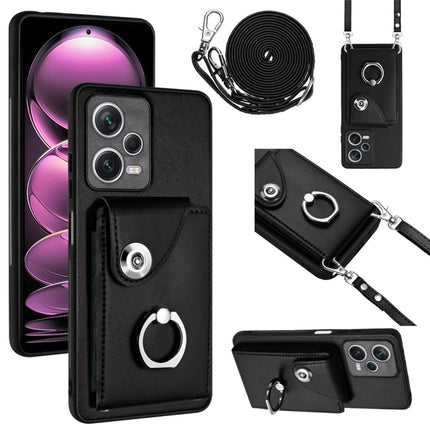 Organ Card Bag Ring Holder Phone Case with Long Lanyard, For Xiaomi Redmi Note 12 Pro+ 5G Global, For Xiaomi Redmi Note 12 Pro 5G Global, For Xiaomi Redmi Note 12 Pro Speed, For Xiaomi Redmi Note 12 5G Global