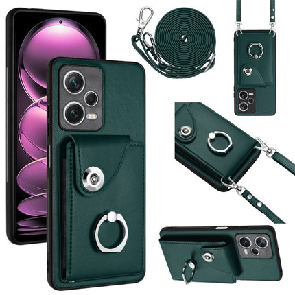 Organ Card Bag Ring Holder Phone Case with Long Lanyard, For Xiaomi Redmi Note 12 Pro+ 5G Global, For Xiaomi Redmi Note 12 Pro 5G Global, For Xiaomi Redmi Note 12 Pro Speed, For Xiaomi Redmi Note 12 5G Global