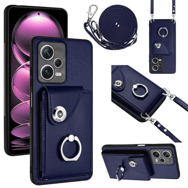 Organ Card Bag Ring Holder Phone Case with Long Lanyard, For Xiaomi Redmi Note 12 Pro+ 5G Global, For Xiaomi Redmi Note 12 Pro 5G Global, For Xiaomi Redmi Note 12 Pro Speed, For Xiaomi Redmi Note 12 5G Global