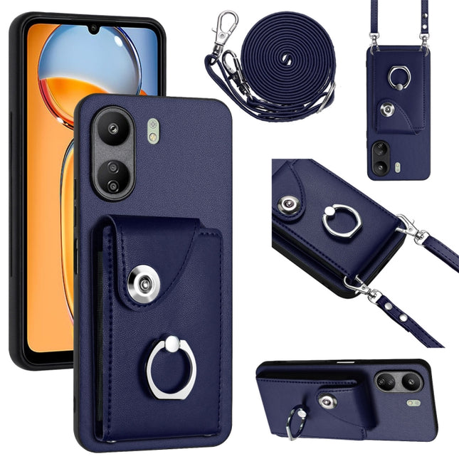 Organ Card Bag Ring Holder Phone Case with Long Lanyard, For Xiaomi Redmi 13C 4G / Poco C65, For Xiaomi Redmi Note 13 5G Global, For Xiaomi Redmi Note 13 Pro+, For Xiaomi Redmi Note 13 Pro 5G Global