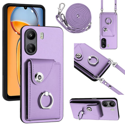 Organ Card Bag Ring Holder Phone Case with Long Lanyard, For Xiaomi Redmi 13C 4G / Poco C65, For Xiaomi Redmi Note 13 5G Global, For Xiaomi Redmi Note 13 Pro+, For Xiaomi Redmi Note 13 Pro 5G Global