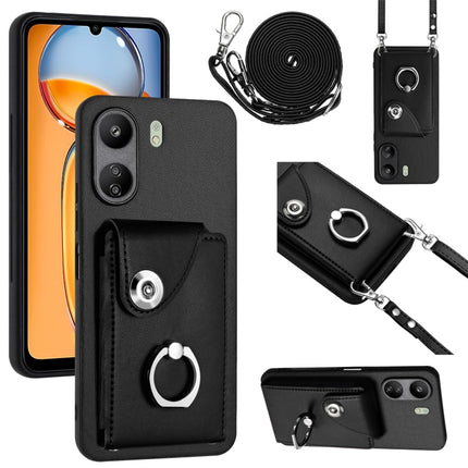 Organ Card Bag Ring Holder Phone Case with Long Lanyard, For Xiaomi Redmi 13C 4G / Poco C65, For Xiaomi Redmi Note 13 5G Global, For Xiaomi Redmi Note 13 Pro+, For Xiaomi Redmi Note 13 Pro 5G Global