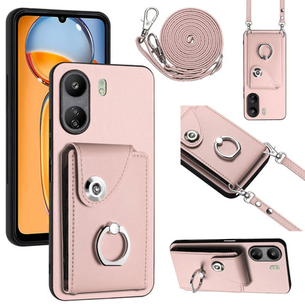 Organ Card Bag Ring Holder Phone Case with Long Lanyard, For Xiaomi Redmi 13C 4G / Poco C65, For Xiaomi Redmi Note 13 5G Global, For Xiaomi Redmi Note 13 Pro+, For Xiaomi Redmi Note 13 Pro 5G Global