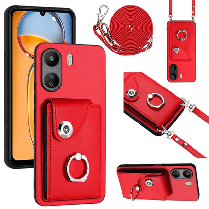 Organ Card Bag Ring Holder Phone Case with Long Lanyard, For Xiaomi Redmi 13C 4G / Poco C65, For Xiaomi Redmi Note 13 5G Global, For Xiaomi Redmi Note 13 Pro+, For Xiaomi Redmi Note 13 Pro 5G Global