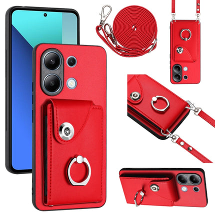 Organ Card Bag Ring Holder Phone Case with Long Lanyard, For Xiaomi Redmi A3 4G, For Xiaomi Redmi Note 13 Pro 4G Global, For Xiaomi Redmi Note 13 4G Global, For Xiaomi Redmi 13C 5G / Redmi 13R