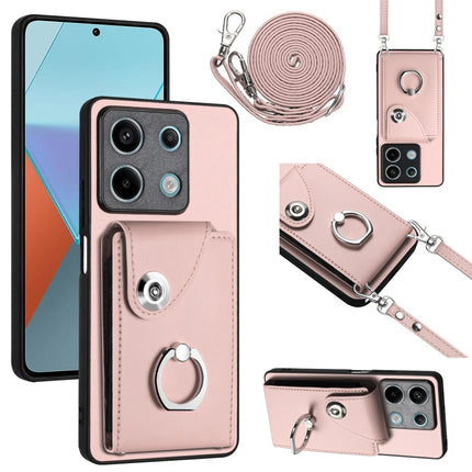 Organ Card Bag Ring Holder Phone Case with Long Lanyard, For Xiaomi Redmi 13C 4G / Poco C65, For Xiaomi Redmi Note 13 5G Global, For Xiaomi Redmi Note 13 Pro+, For Xiaomi Redmi Note 13 Pro 5G Global
