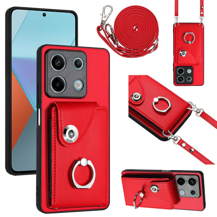 Organ Card Bag Ring Holder Phone Case with Long Lanyard, For Xiaomi Redmi 13C 4G / Poco C65, For Xiaomi Redmi Note 13 5G Global, For Xiaomi Redmi Note 13 Pro+, For Xiaomi Redmi Note 13 Pro 5G Global