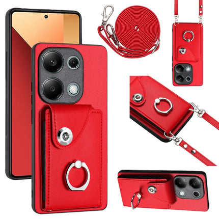 Organ Card Bag Ring Holder Phone Case with Long Lanyard, For Xiaomi Redmi A3 4G, For Xiaomi Redmi Note 13 Pro 4G Global, For Xiaomi Redmi Note 13 4G Global, For Xiaomi Redmi 13C 5G / Redmi 13R