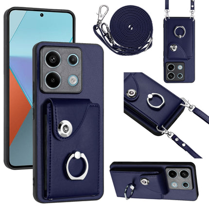 Organ Card Bag Ring Holder Phone Case with Long Lanyard, For Xiaomi Redmi 13C 4G / Poco C65, For Xiaomi Redmi Note 13 5G Global, For Xiaomi Redmi Note 13 Pro+, For Xiaomi Redmi Note 13 Pro 5G Global
