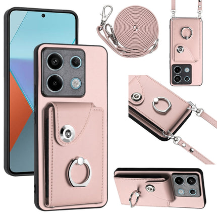 Organ Card Bag Ring Holder Phone Case with Long Lanyard, For Xiaomi Redmi 13C 4G / Poco C65, For Xiaomi Redmi Note 13 5G Global, For Xiaomi Redmi Note 13 Pro+, For Xiaomi Redmi Note 13 Pro 5G Global