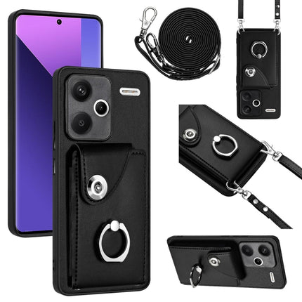 Organ Card Bag Ring Holder Phone Case with Long Lanyard, For Xiaomi Redmi 13C 4G / Poco C65, For Xiaomi Redmi Note 13 5G Global, For Xiaomi Redmi Note 13 Pro+, For Xiaomi Redmi Note 13 Pro 5G Global