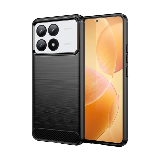 Brushed Texture Carbon Fiber TPU Phone Case, For Xiaomi Redmi K70