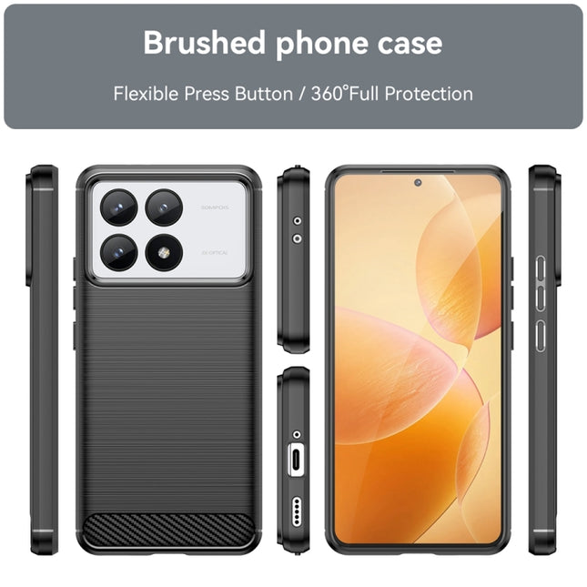 Brushed Texture Carbon Fiber TPU Phone Case, For Xiaomi Redmi K70