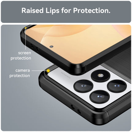 Brushed Texture Carbon Fiber TPU Phone Case, For Xiaomi Redmi K70
