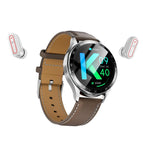 Silver + Brown Leather